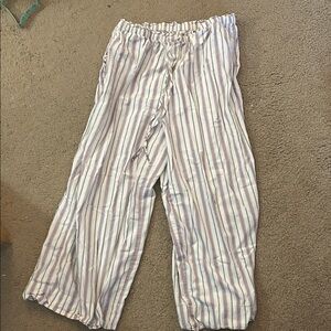 Anthropologie Striped Ankle Pants - White and Purple